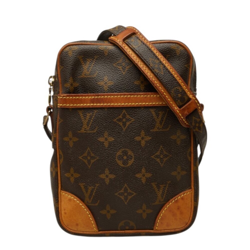 LOUIS VUITTON Authentic Brown Monogram Leather Shoulder Bag